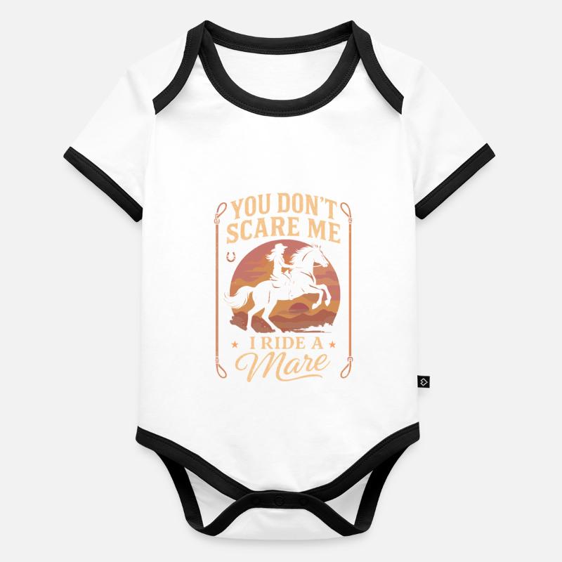 Du machst mir keine Angst, ich reite eine Stute Baby Bio-Kurzarm-Kontrastbody