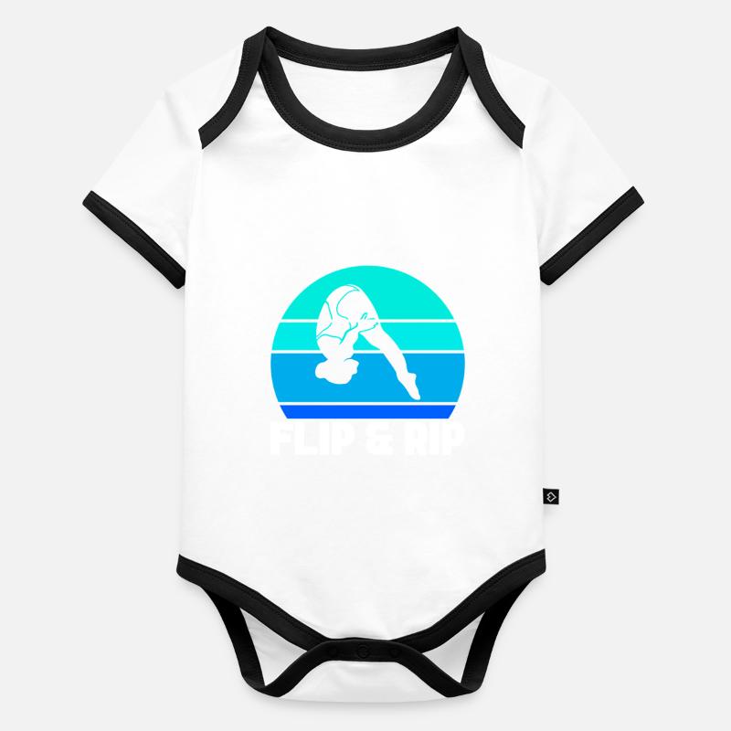 Diving diving board Organic Baby Contrasting Bodysuit
