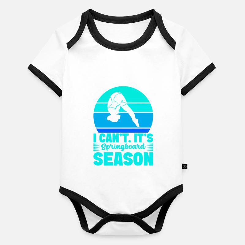 Diving diving board Organic Baby Contrasting Bodysuit