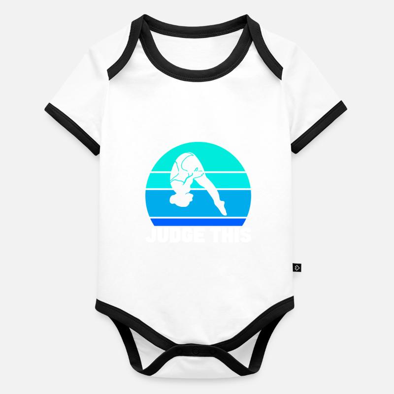 Diving diving board Organic Baby Contrasting Bodysuit