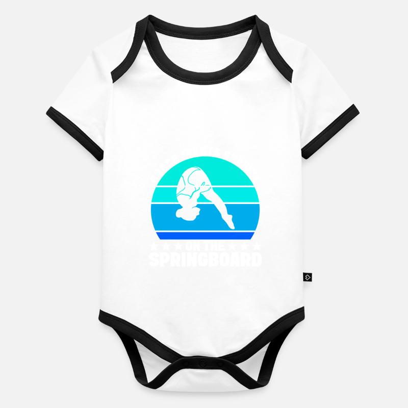 Diving diving board Organic Baby Contrasting Bodysuit