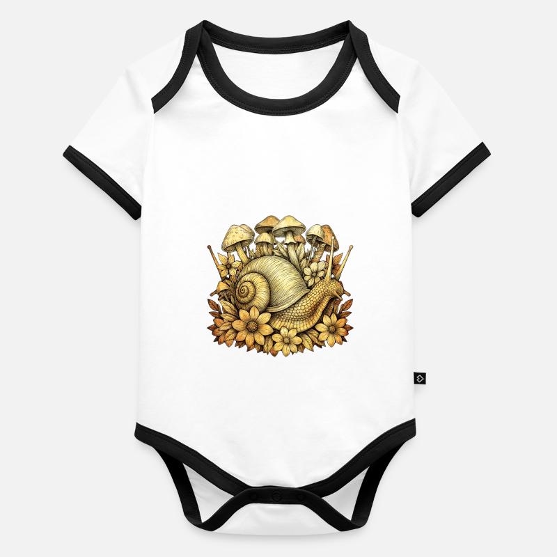 Escargot Body Bébé bio contrasté manches courtes