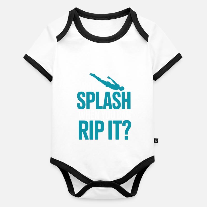 Diving diving board Organic Baby Contrasting Bodysuit