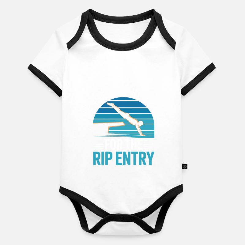 Diving diving board Organic Baby Contrasting Bodysuit