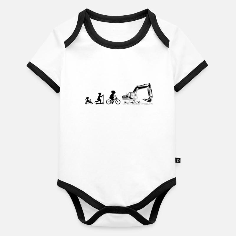 Evolution Lovers of excavators Organic Baby Contrasting Bodysuit