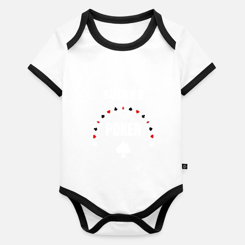 Soirée Poker As de Pique Body Bébé bio contrasté manches courtes