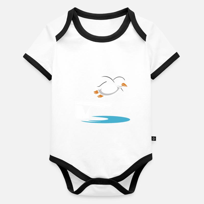 Kunstspringen Turmspringer Sprungbrett Baby Bio-Kurzarm-Kontrastbody