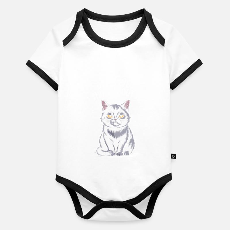 Don't Even Think About It Cat: Humorous Organic Baby Contrasting Bodysuit