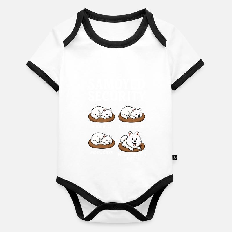 Samojede Baby Bio-Kurzarm-Kontrastbody