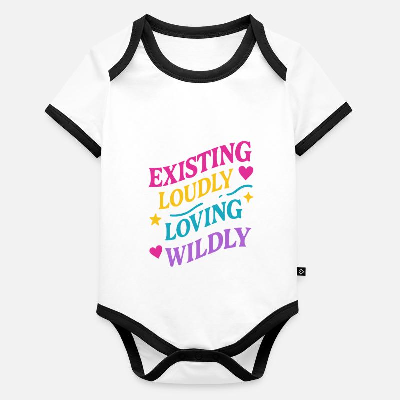 Queer Pride Queer Joy Lgbtq+ Affirmation Trans Organic Baby Contrasting Bodysuit