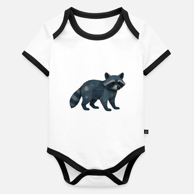 Waschbär Denim Baby Bio-Kurzarm-Kontrastbody