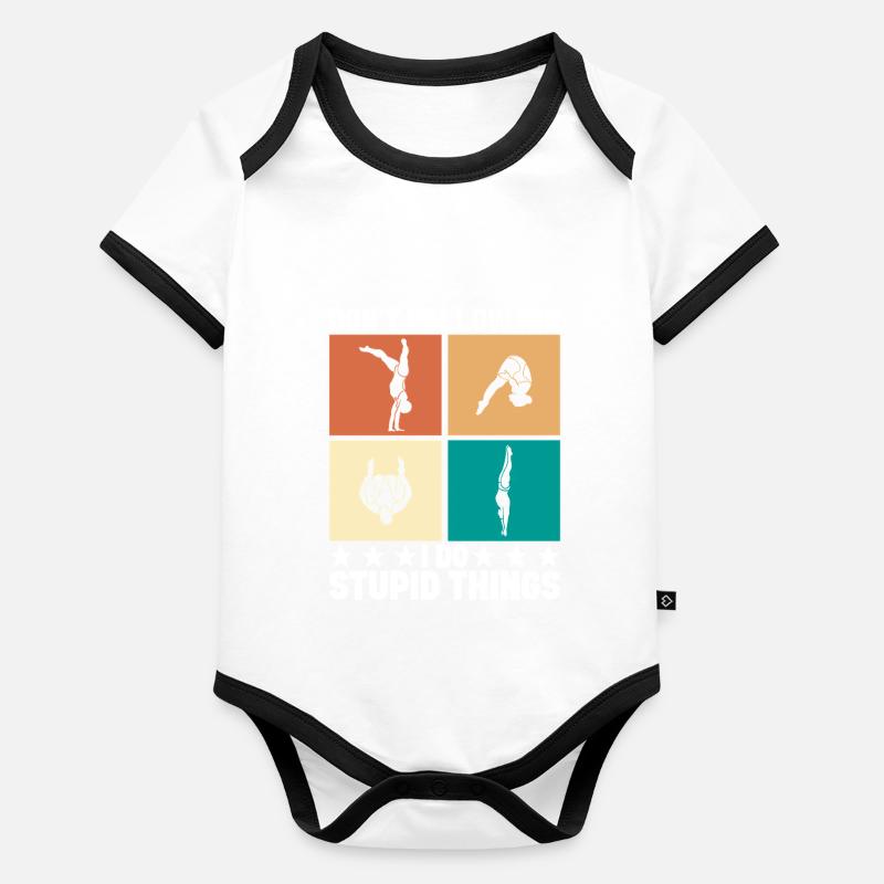 Diving diving board Organic Baby Contrasting Bodysuit