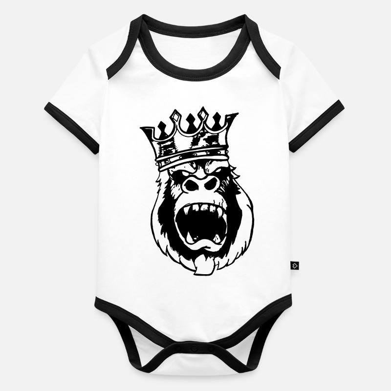 King of the jungle Organic Baby Contrasting Bodysuit