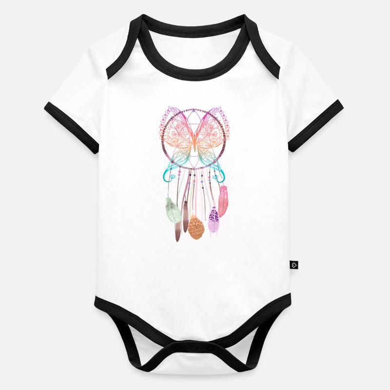 Schmetteling dream catcher hippie Organic Baby Contrasting Bodysuit