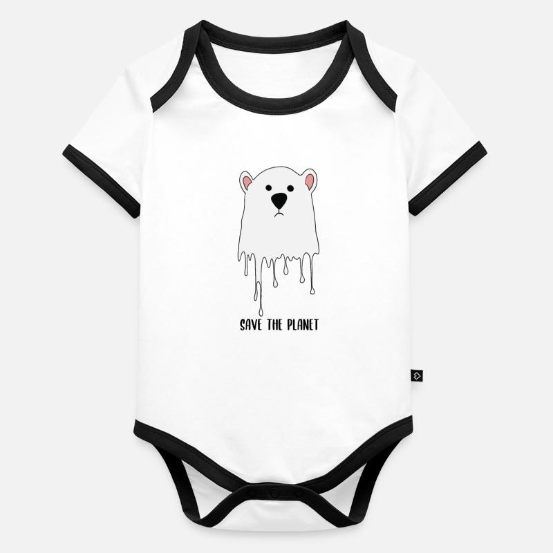 Melting Polar Bear Climate Protection Climate Change World Organic Baby Contrasting Bodysuit