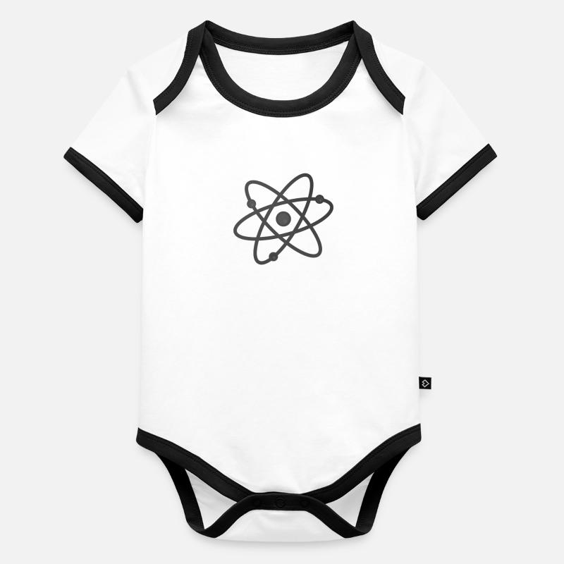 Colorful atom neutron electron physics students Organic Baby Contrasting Bodysuit