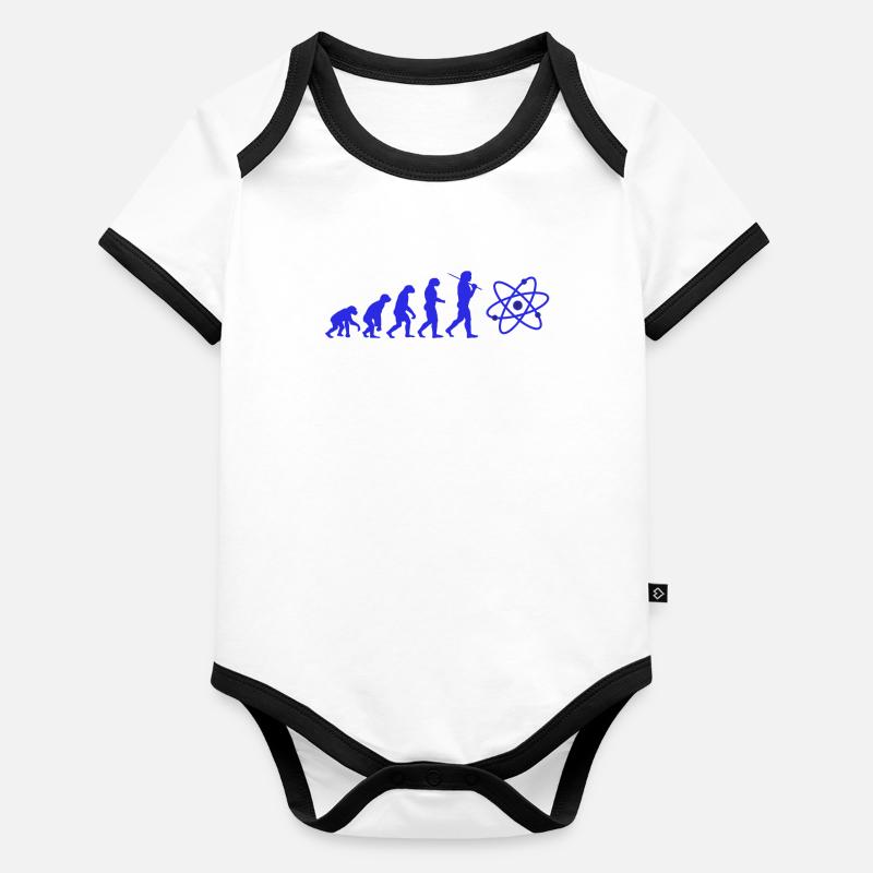 SCIENCE Evolution avec atom atom atome Body Bébé bio contrasté manches courtes