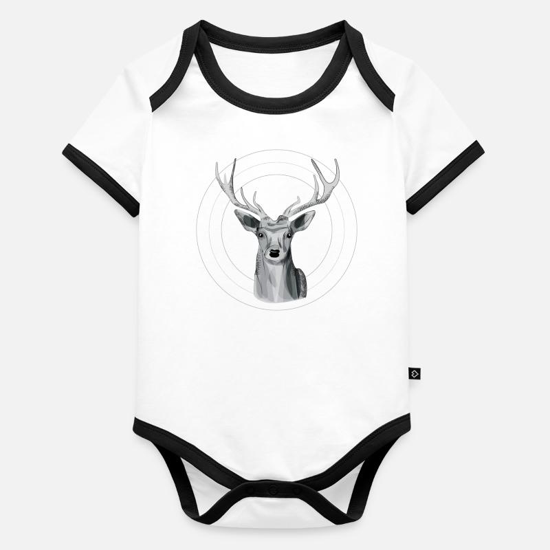 Himmlische Hirsche Baby Bio-Kurzarm-Kontrastbody