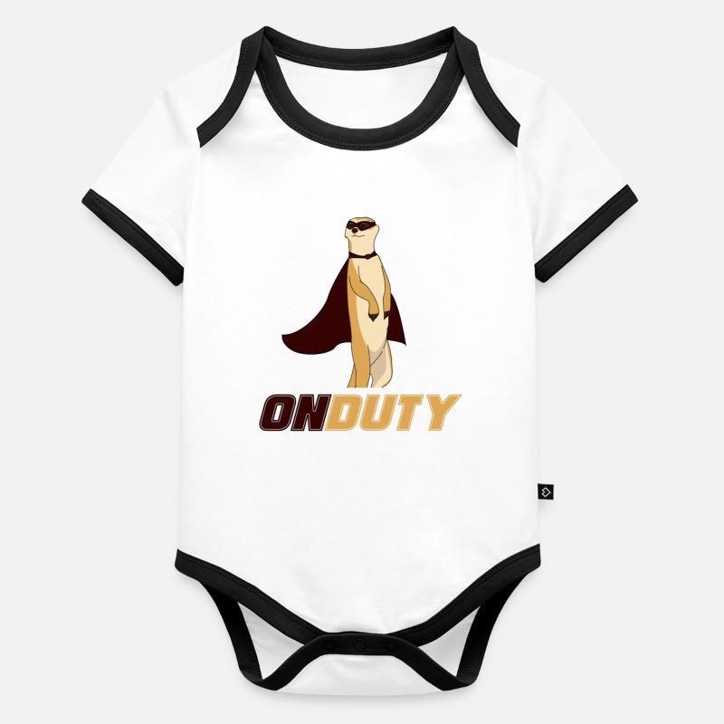 Suricates, suricates se détendre, Suricate Body Bébé bio contrasté manches courtes