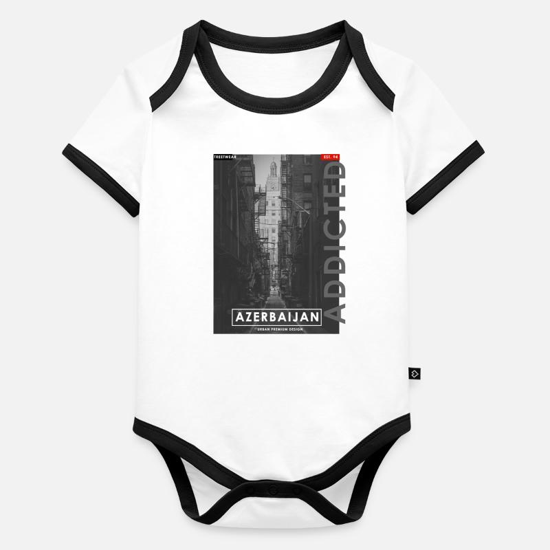 Azerbaijan Baby Bio-Kurzarm-Kontrastbody