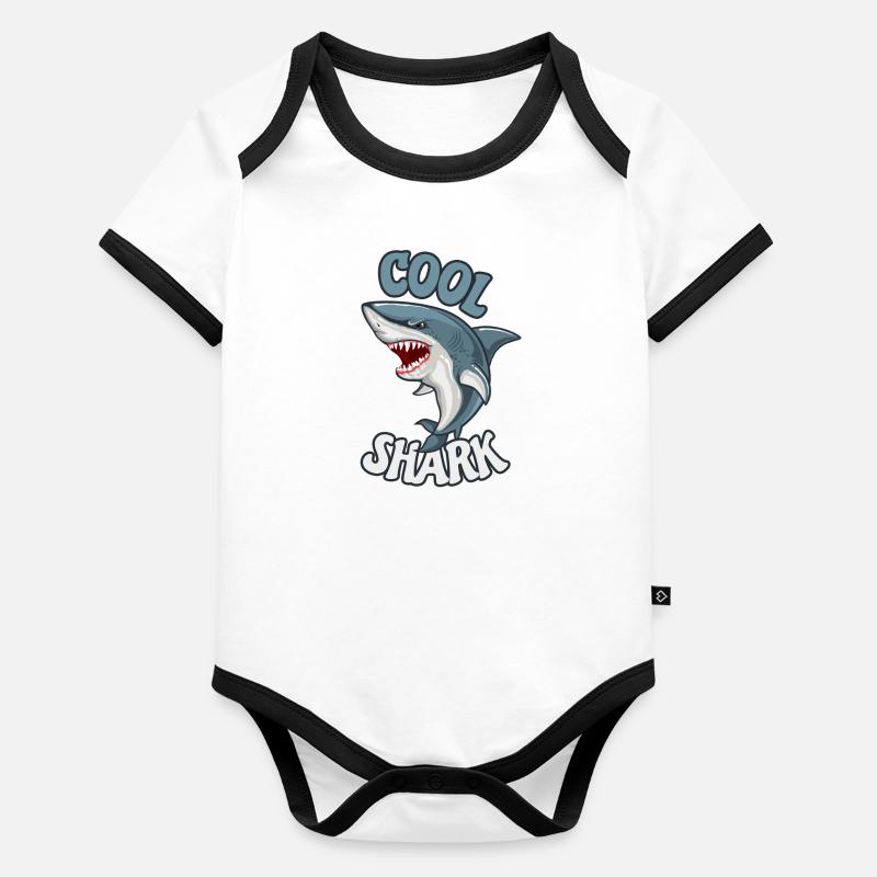 Requins cool animaux marins océan cool requin Body Bébé bio contrasté manches courtes