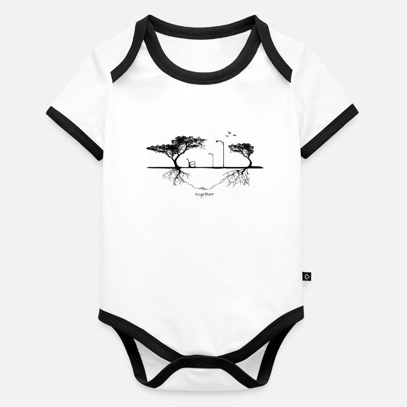 Amour ensemble relation amoureuse Body Bébé bio contrasté manches courtes