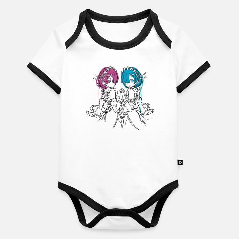 Twins c. 2 Body Bébé bio contrasté manches courtes