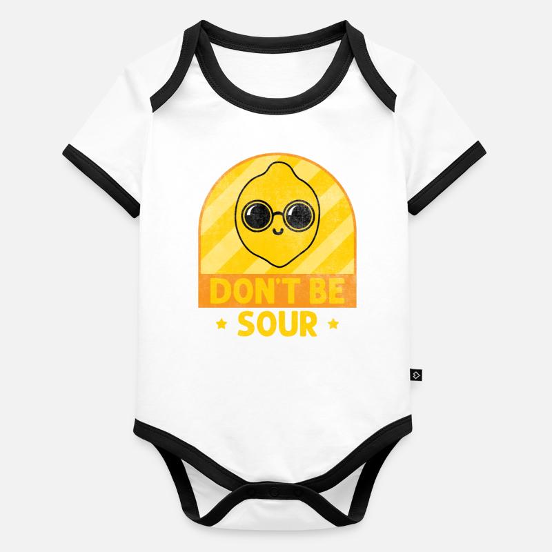 Zitrone Sei nicht Sauer Süsse Zitronen Baby Bio-Kurzarm-Kontrastbody