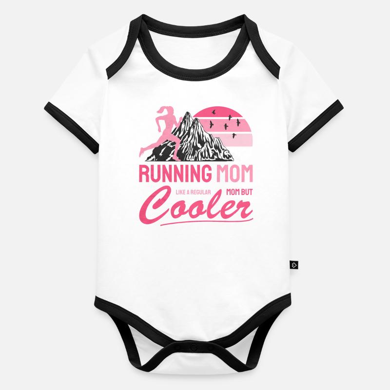 Cadeau de refroidissement de maman de course pour le coureur de maman Body Bébé bio contrasté manches courtes