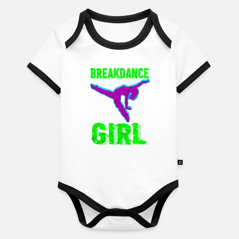 Break dance fille danseuse Body Bébé bio contrasté manches courtes