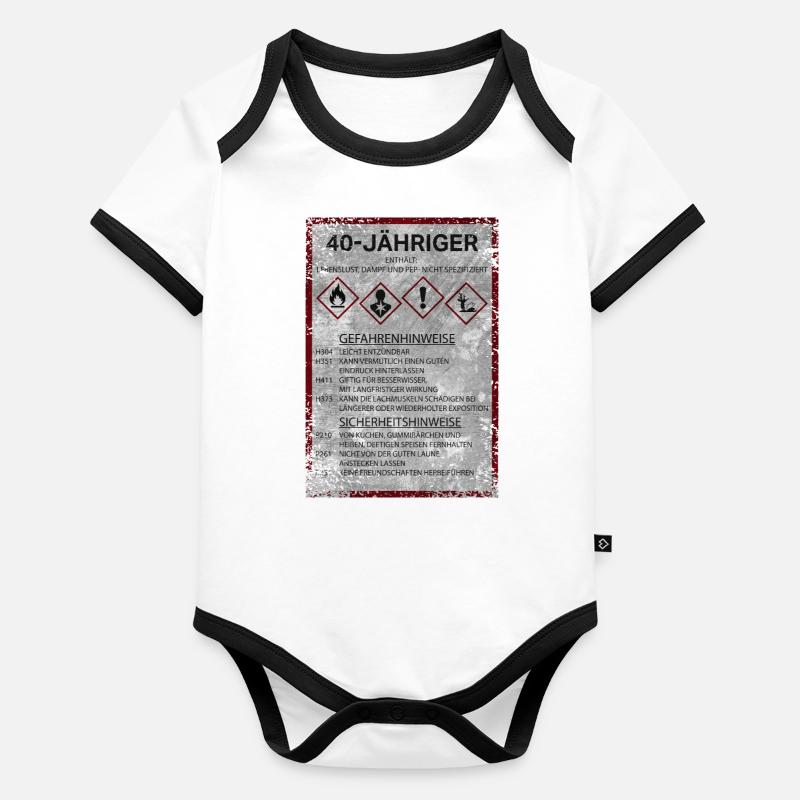 40 Geburtstag 1981 Mann Geschenk Lustige Sprüche Baby Bio-Kurzarm-Kontrastbody