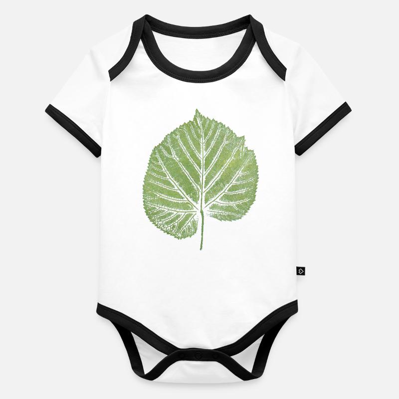 Lindenblatt / Blatt Linde / NATUR Baby Bio-Kurzarm-Kontrastbody