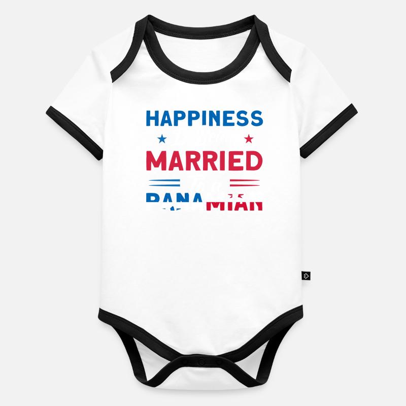 Panamanian Flag Panamanian Roots gift Organic Baby Contrasting Bodysuit