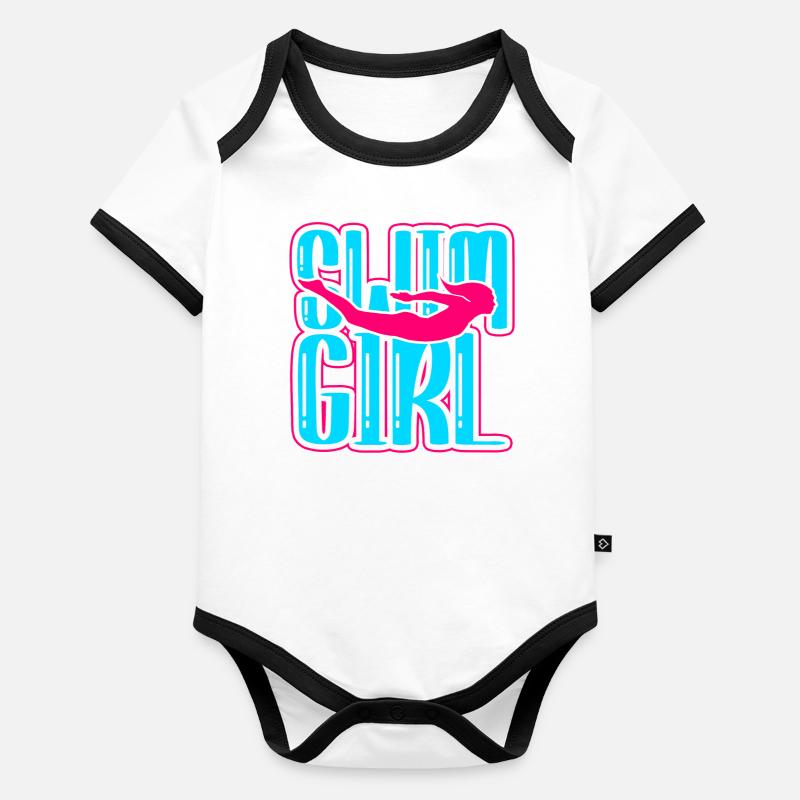 Schwimmen Mädchen Baby Bio-Kurzarm-Kontrastbody