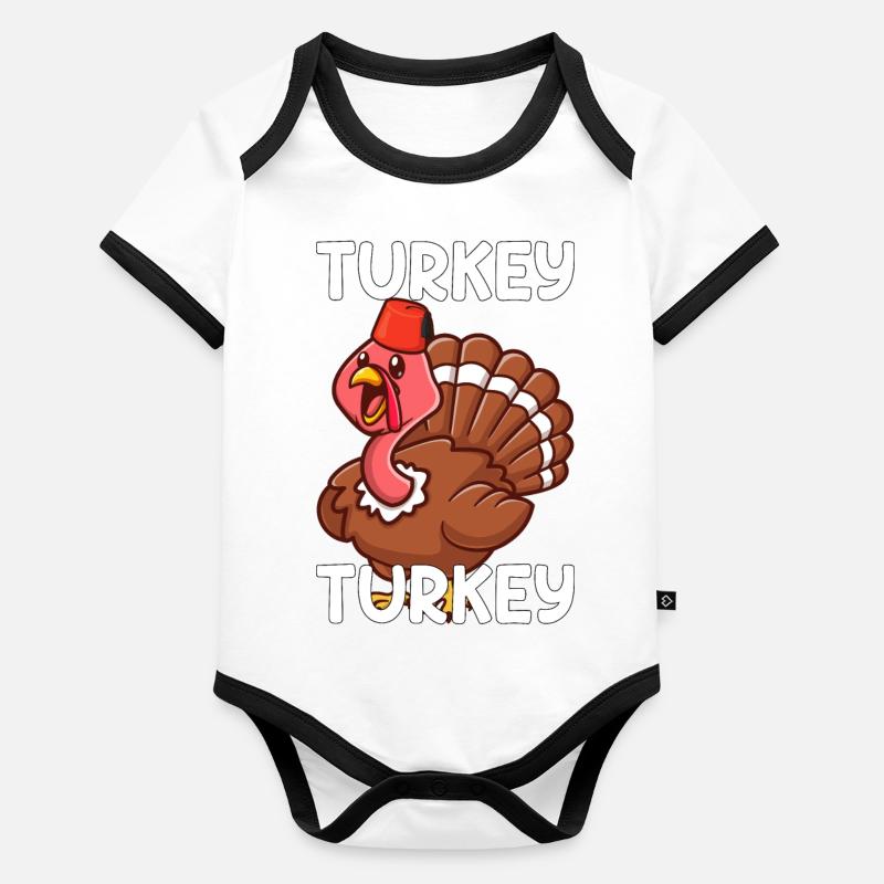Turkey Saying Turkey Turkey Gift Organic Baby Contrasting Bodysuit