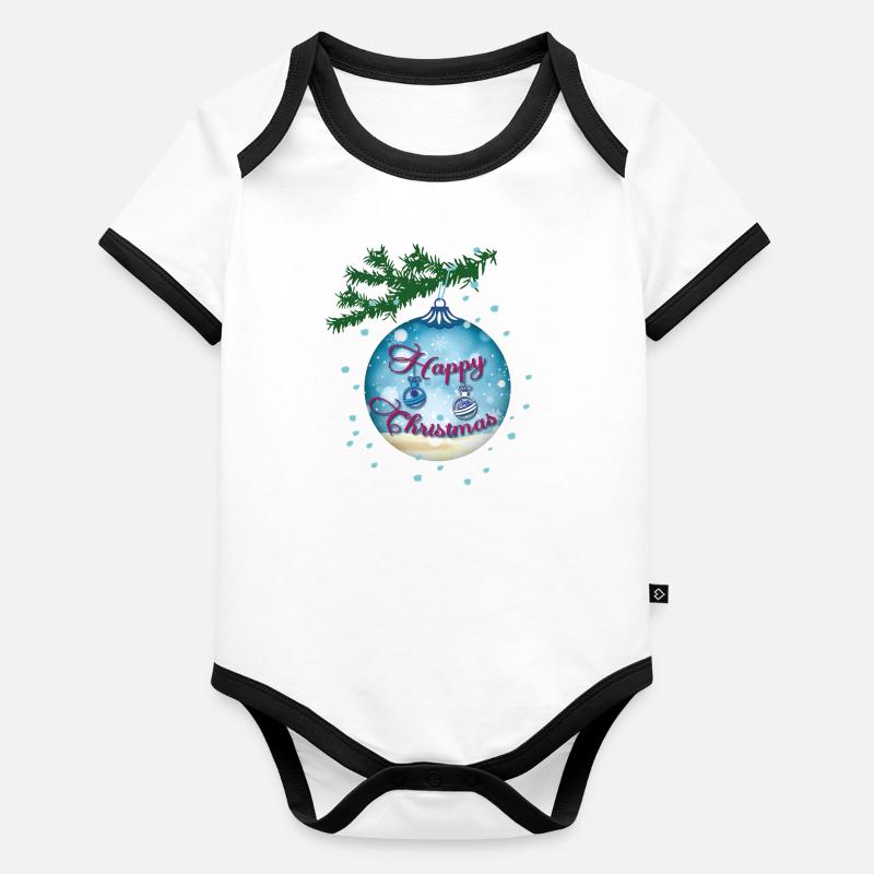 Blaue Kugel Baby Bio-Kurzarm-Kontrastbody