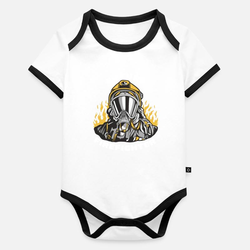 Future Firefighter Organic Baby Contrasting Bodysuit