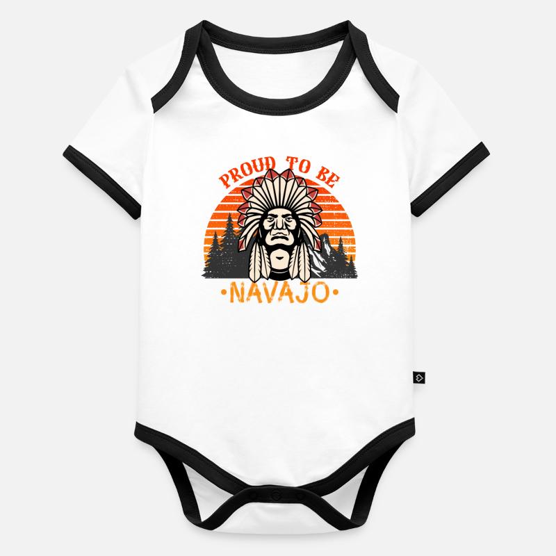 Stolz darauf, Navajo-Indianer zu sein Baby Bio-Kurzarm-Kontrastbody
