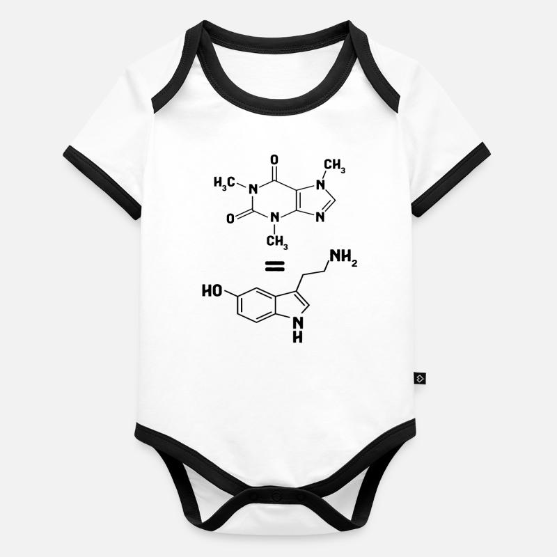 Caffeine corresponds to the serotonin molecule dopamine Organic Baby Contrasting Bodysuit