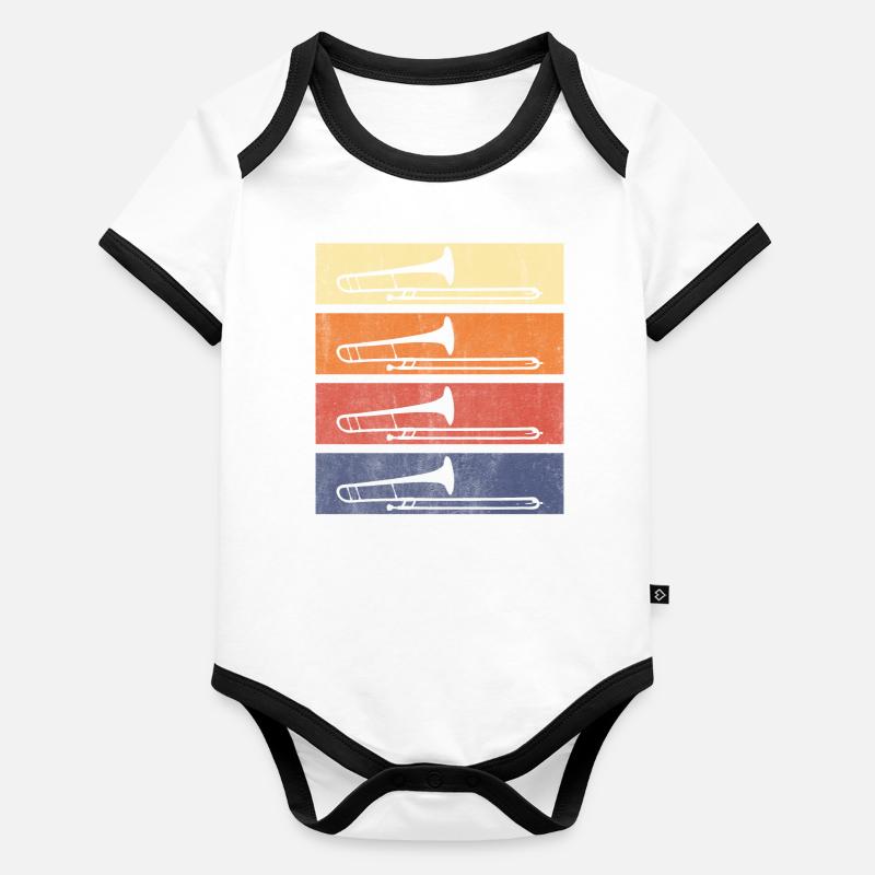Trompete Blasmusik Baby Bio-Kurzarm-Kontrastbody