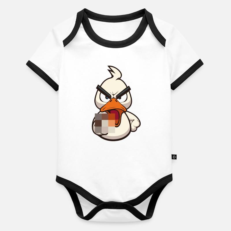 Duck You! Funny duck censored with middle finger Organic Baby Contrasting Bodysuit