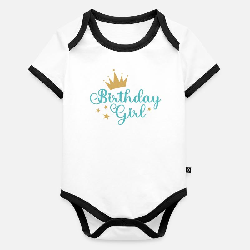 fille d’anniversaire Body Bébé bio contrasté manches courtes