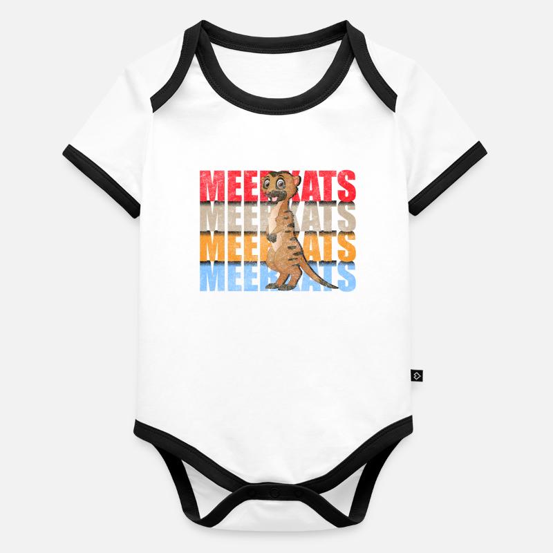 Suricate Zoo Mignon Body Bébé bio contrasté manches courtes