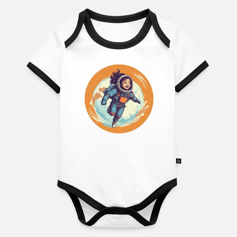 Kosmische Abenteurerin Baby Bio-Kurzarm-Kontrastbody