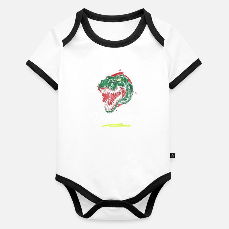 Saurier Urzeit Velociraptor Kinder Baby Bio-Kurzarm-Kontrastbody