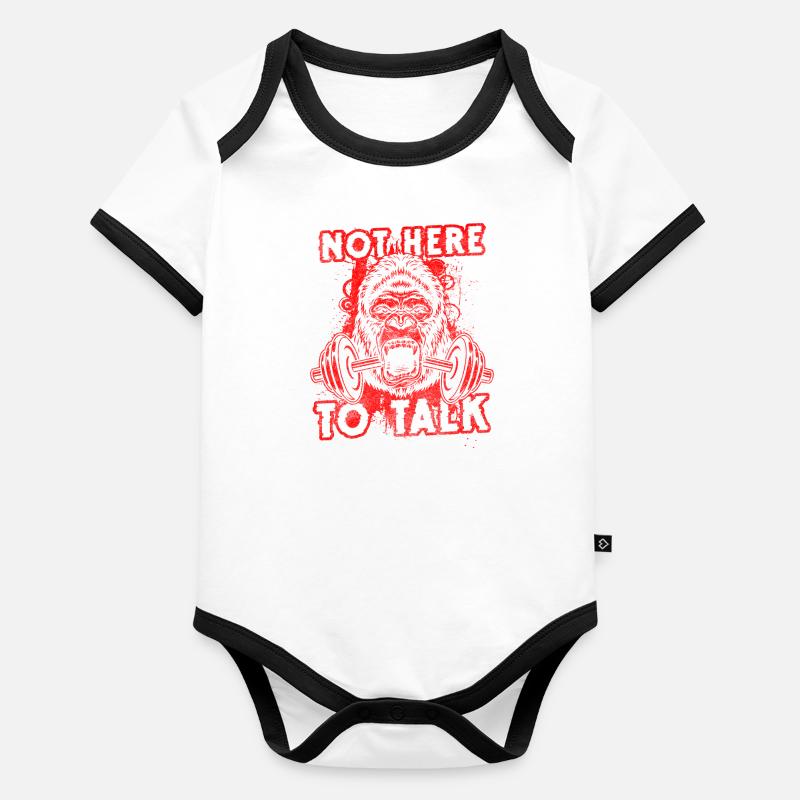 Gorilla Silverback Monkey Banane Body Bébé bio contrasté manches courtes