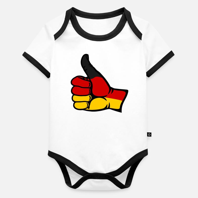 Germany Flag All Clear Icon Organic Baby Contrasting Bodysuit