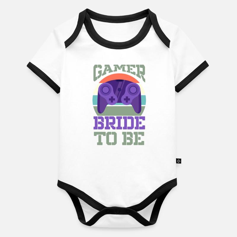 Gamer wird Braut Gaming Paar Hochzeit Baby Bio-Kurzarm-Kontrastbody