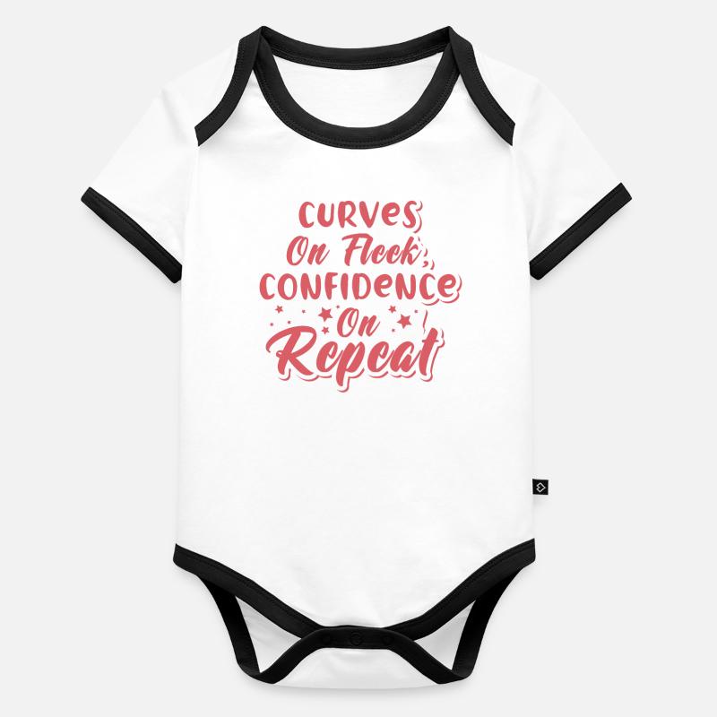 Confident Curvy Chick Self-Love Pride Organic Baby Contrasting Bodysuit