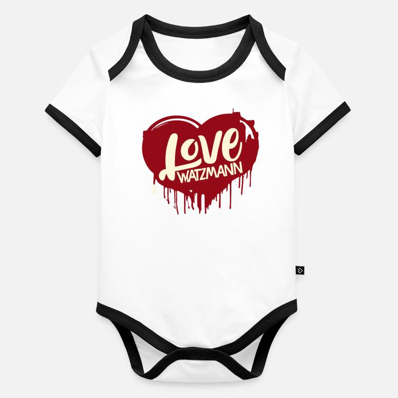Watzmann Coeur, Amour, Harmonie, Sentiment d’appartenance Body Bébé bio contrasté manches courtes